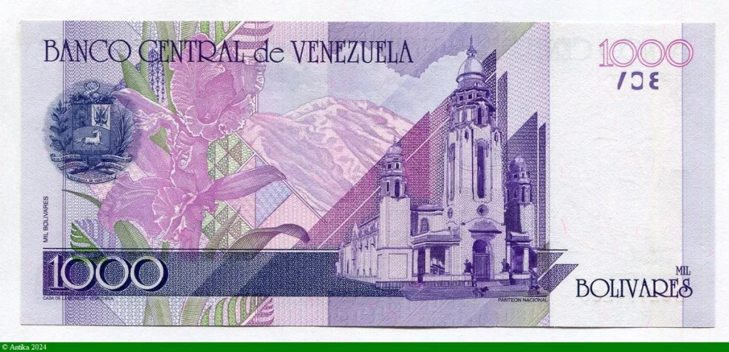 1000 Bolivares Simon Bolivar