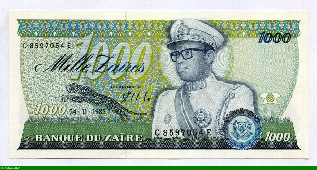 1000 Zaïres Mobutu & Léopard