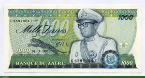 1000 Zaïres Mobutu & Léopard