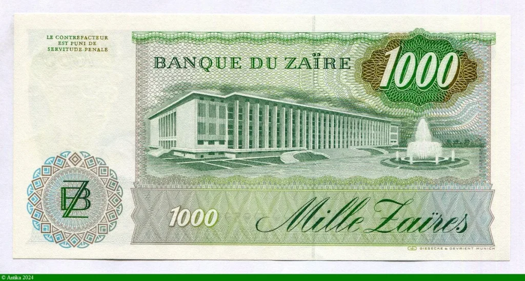 1000 Zaïres Mobutu & Léopard