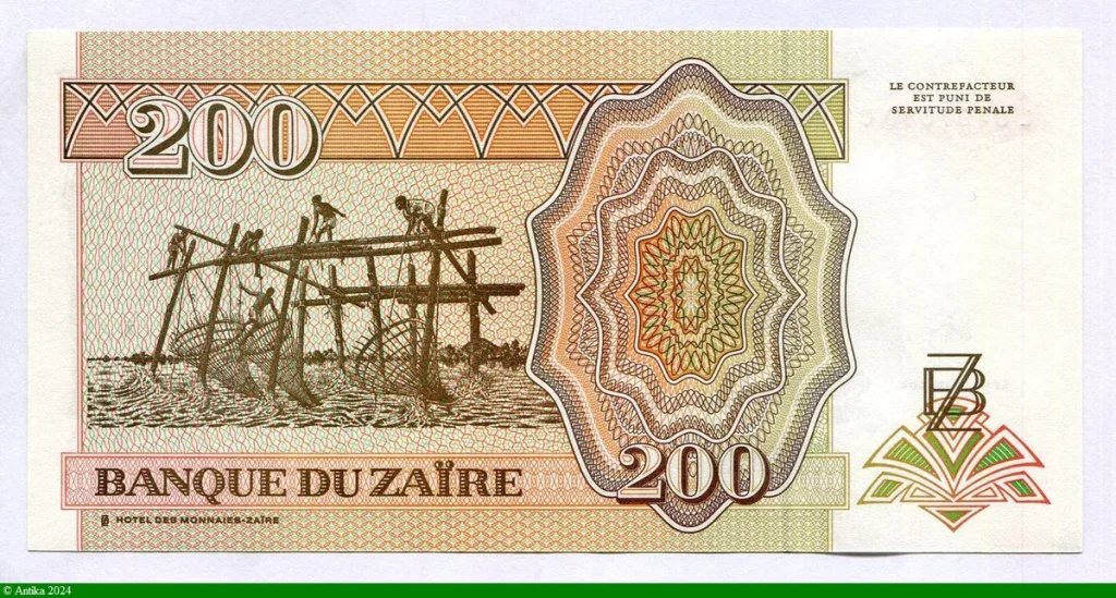 200 Nouveaux Zaires Mobutu & Léopard