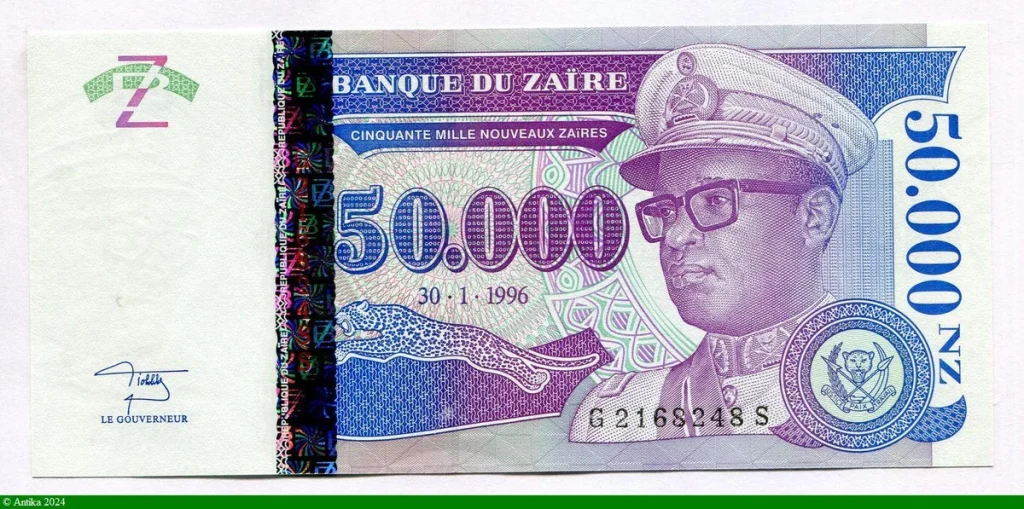 50000 Nouveaux Zaires Mobutu & Léopard