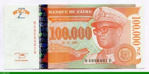 100 000 Nouveaux Zaires Mobutu & Léopard
