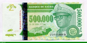 500 000 Nouveaux Zaires Mobutu & Léopard