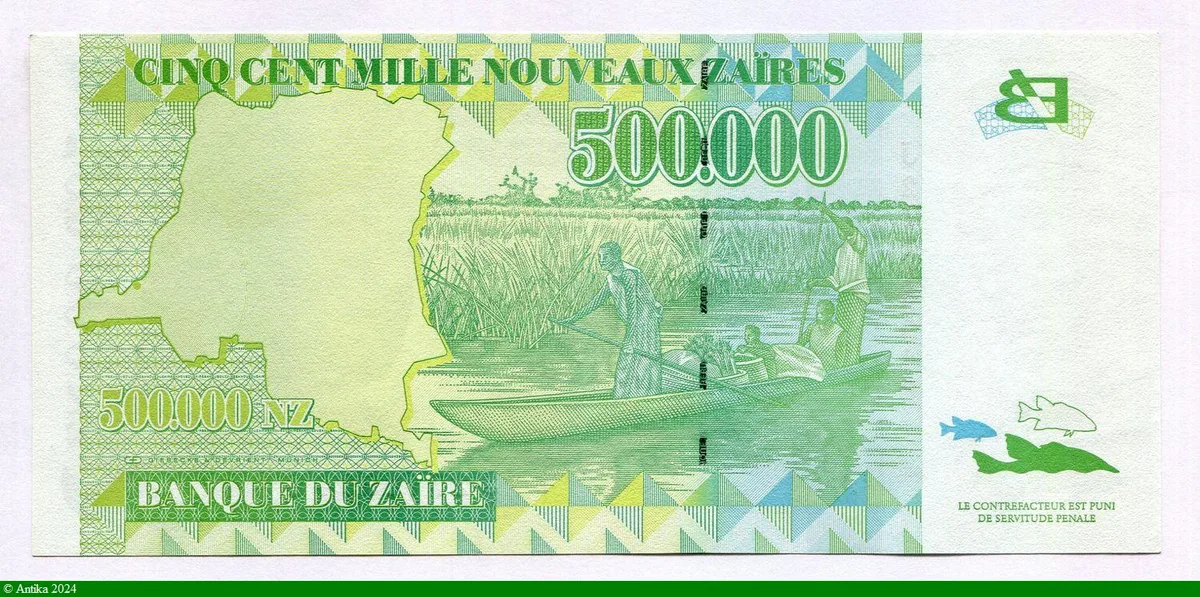 500 000 Nouveaux Zaires Mobutu & Léopard
