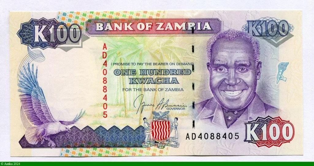 100 Kwacha Président Kenneth Kaunda