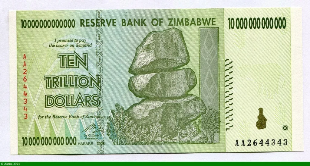 10 000 0000 000 000 Dollars (10 Trillions) Roche de Chiremba