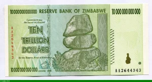 10 000 0000 000 000 Dollars (10 Trillions) Roche de Chiremba