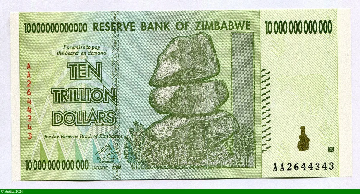 10 000 0000 000 000 Dollars (10 Trillions) Roche de Chiremba