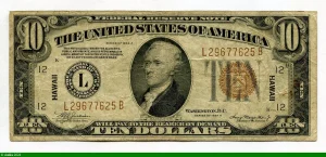 10 Dollars HAWAI Alexander Hamilton RARETE