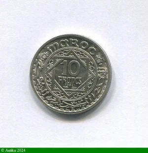 ESSAI 10 FRANCS Protectorat Cupro-Nickel 1100 ex RARETE