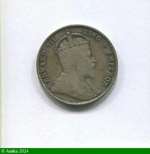 20 CENTS Argt Edward VII (Malaisie) Assez RARE