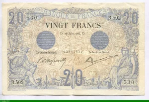 20 FRANCS NOIR - Type 1873