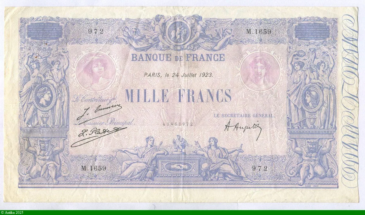 1000 FRANCS BLEU & ROSE - Type 1889