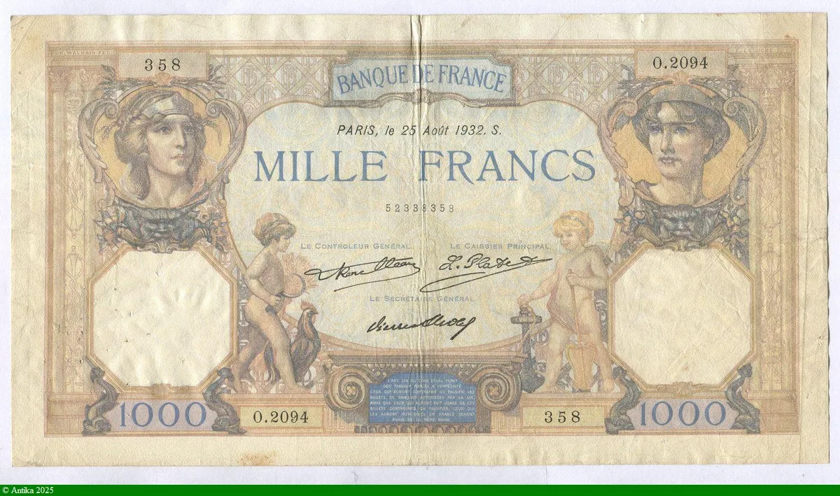 1000 FRANCS CERES & MERCURE - Type 1927