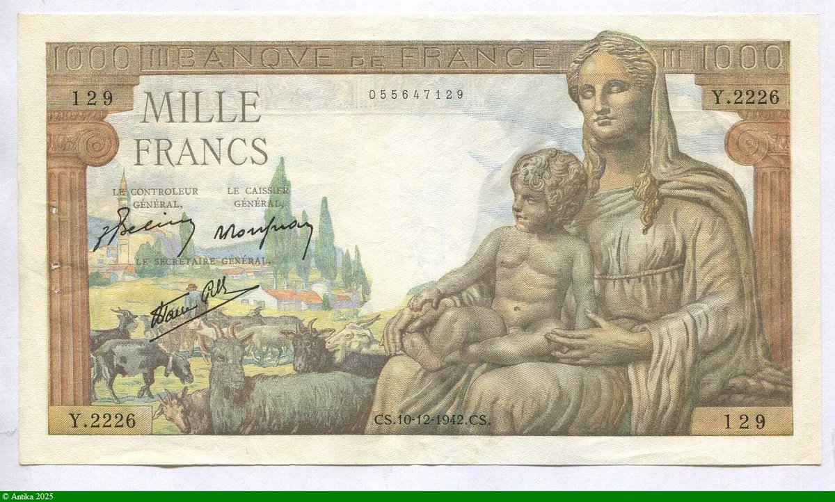1000 FRANCS DEMETER - Type 1942
