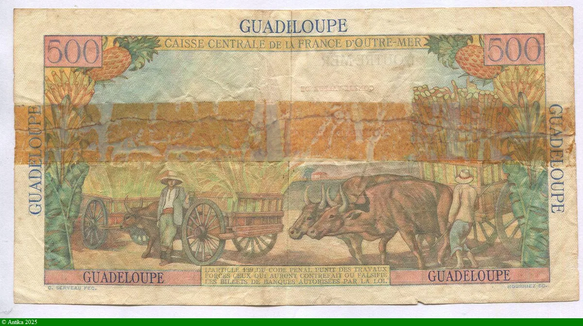 5 NF s/500 FRANCS POINTE à PITRE