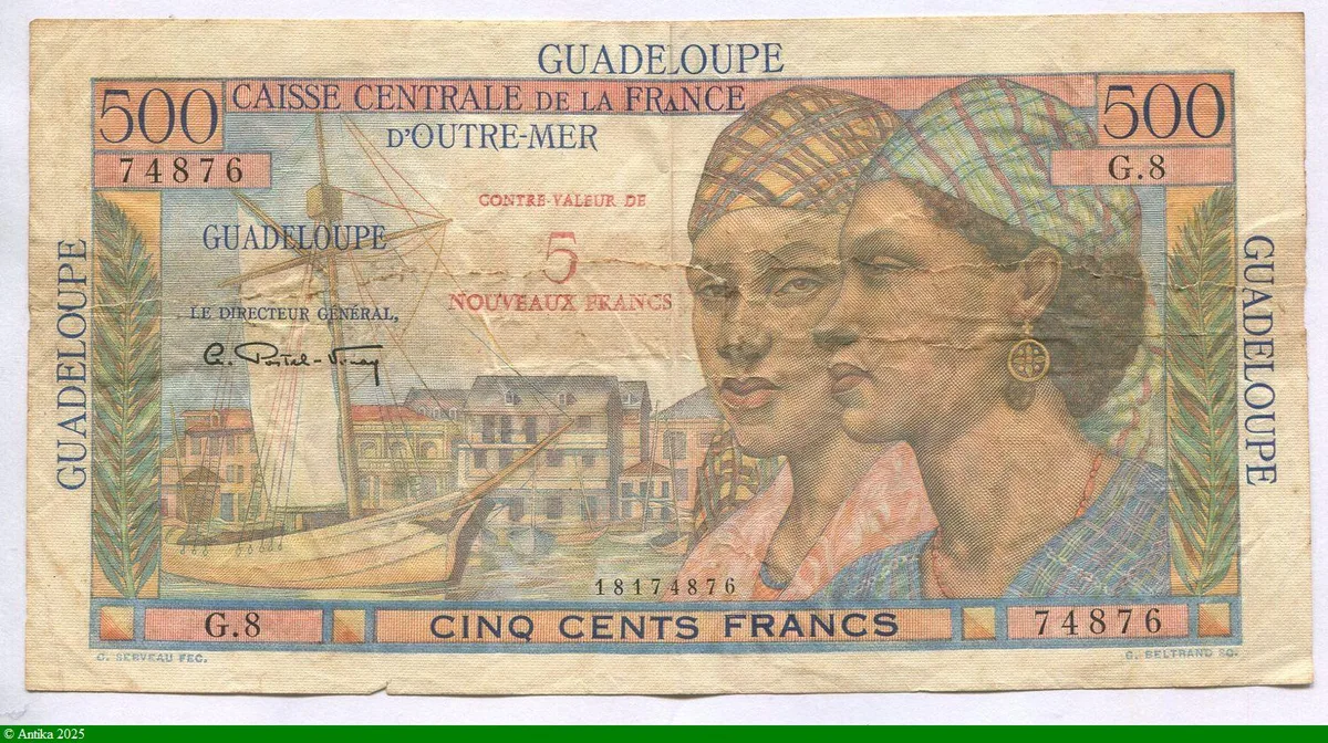5 NF s/500 FRANCS POINTE à PITRE