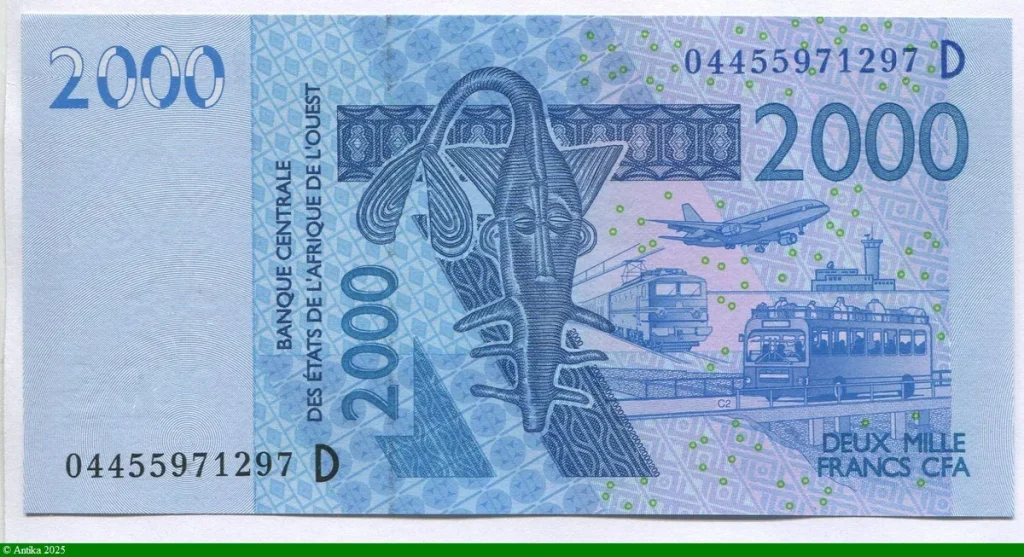 2000 FRANCS Masque & Transport & Poissons D:Mali * * *