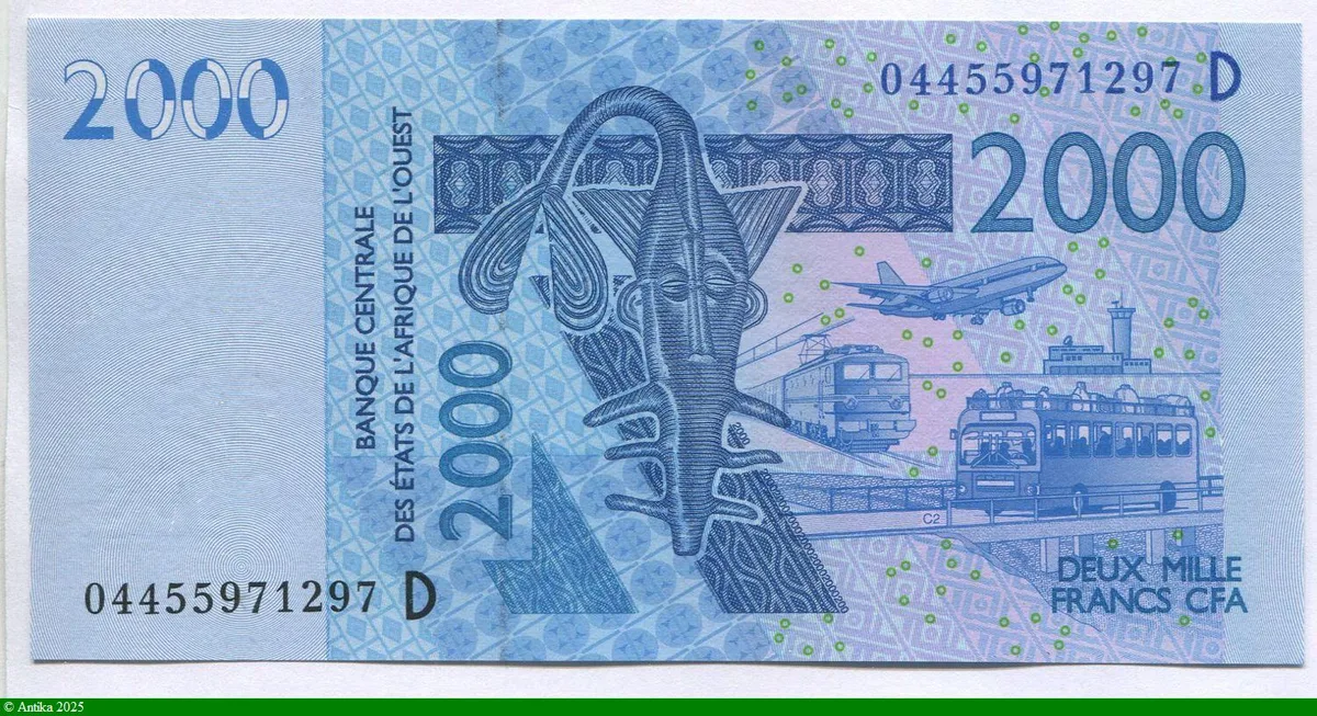 2000 FRANCS Masque & Transport & Poissons D:Mali * * *