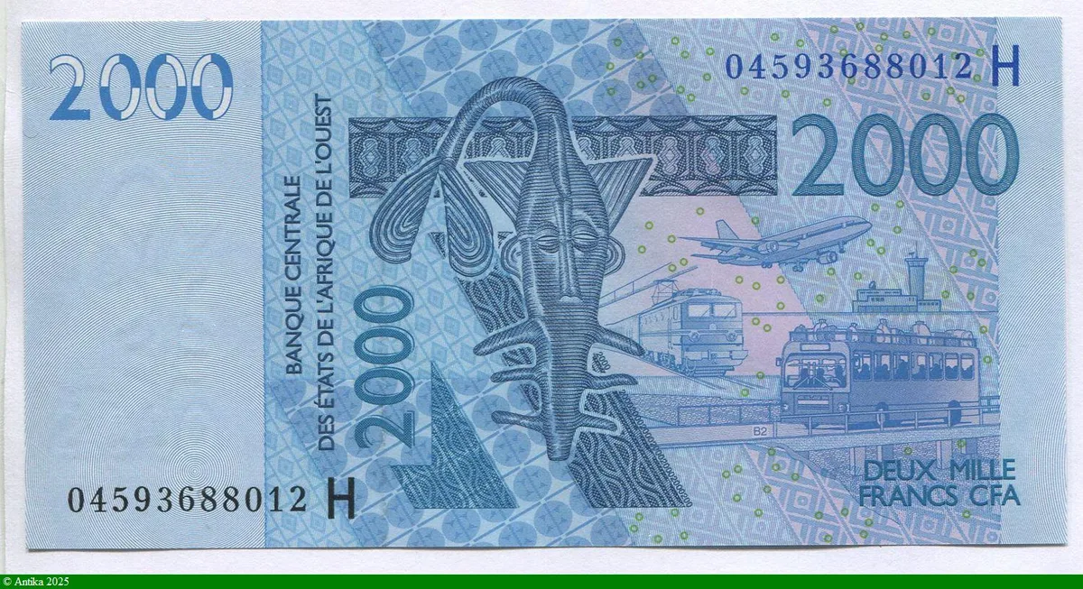 2000 FRANCS Masque & Transport & Poissons H:Niger * *