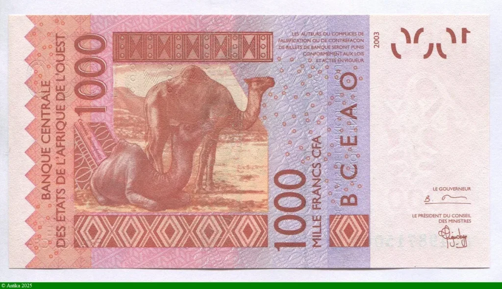 1000 FRANCS Masque & Chameau D:Mali * * *