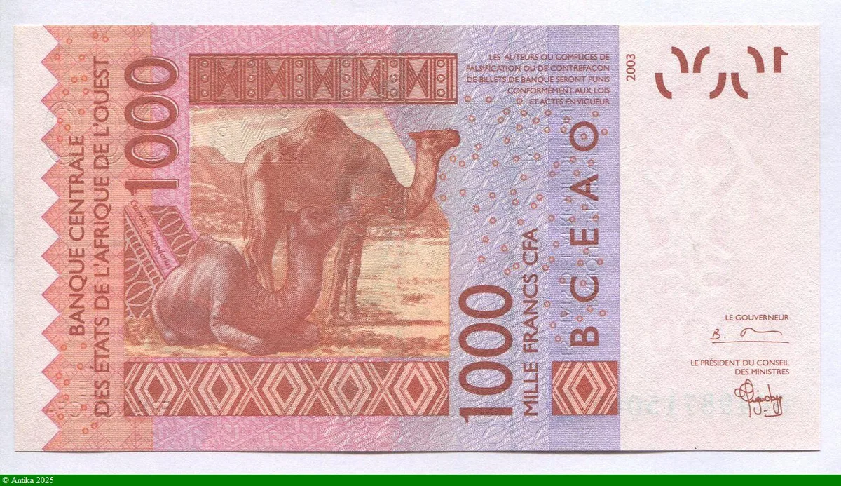 1000 FRANCS Masque & Chameau D:Mali * * *