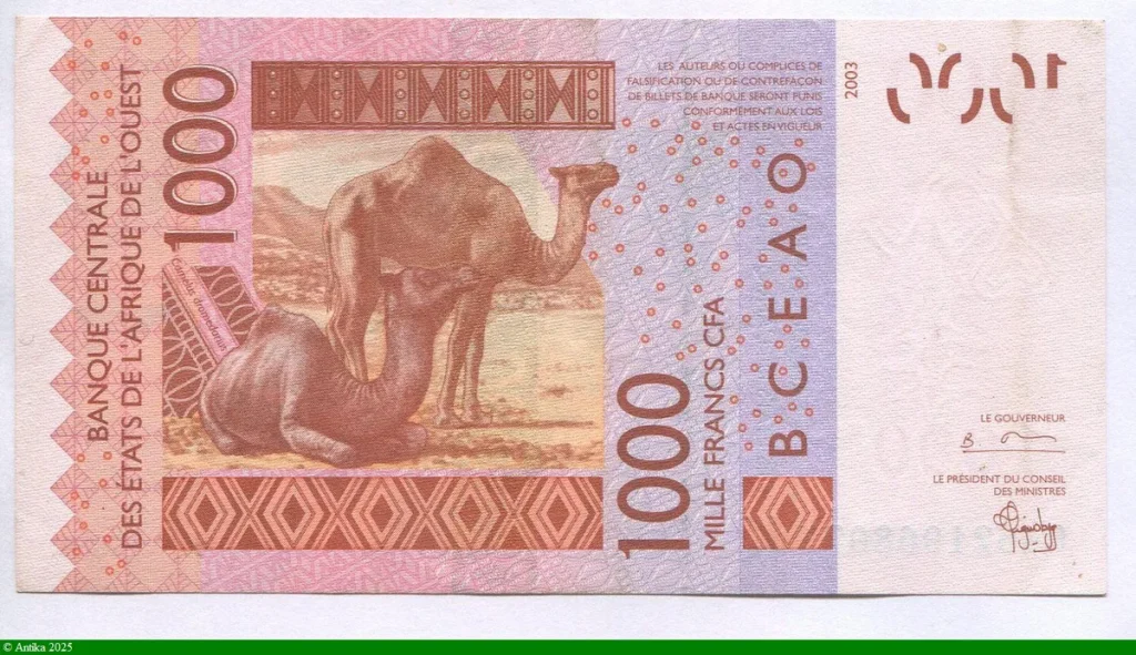 1000 FRANCS Masque & Chameau K:Sénégal * *