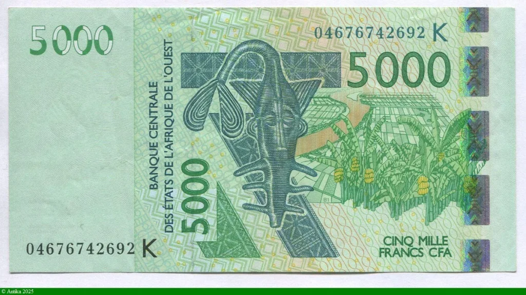 5000 FRANCS Masque & Gazelles K:Sénégal