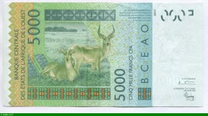 5000 FRANCS Masque & Gazelles K:Sénégal