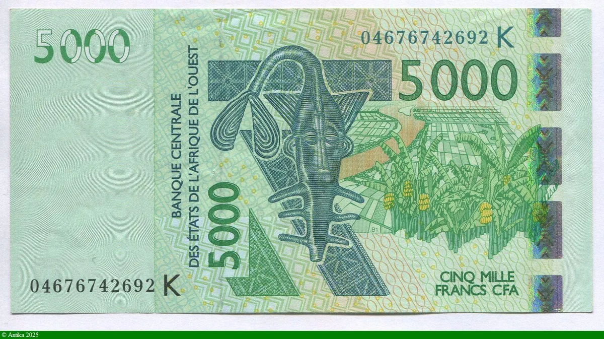 5000 FRANCS Masque & Gazelles K:Sénégal