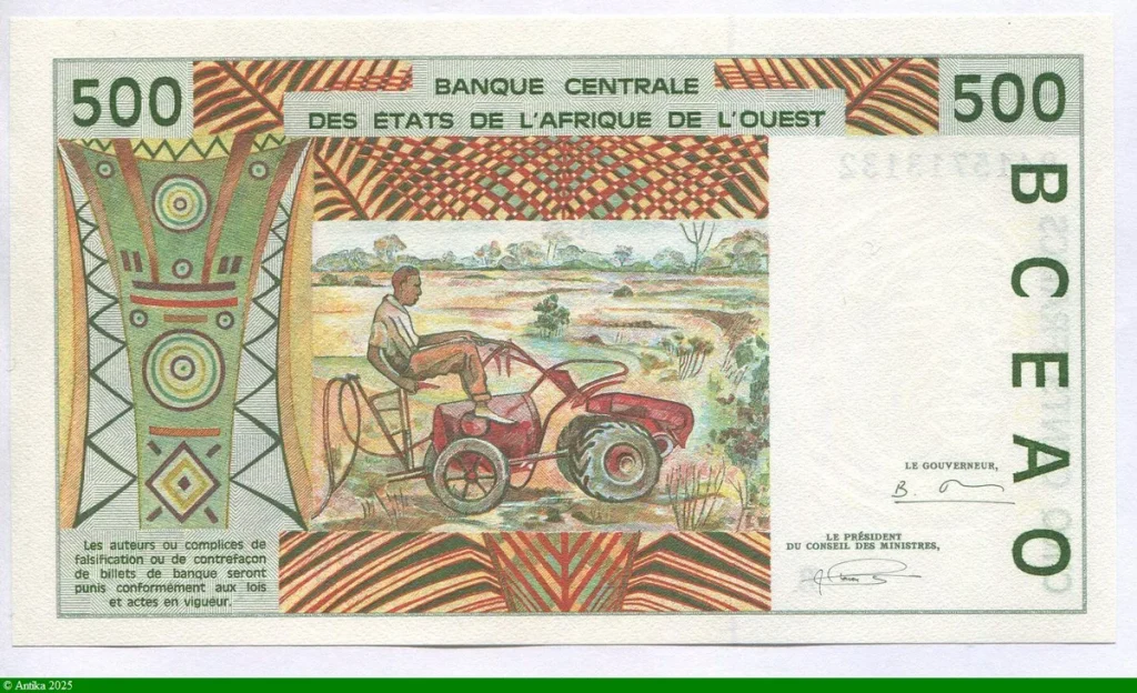 500 FRANCS Viel Homme & Troupeau de Zébus B:Bénin
