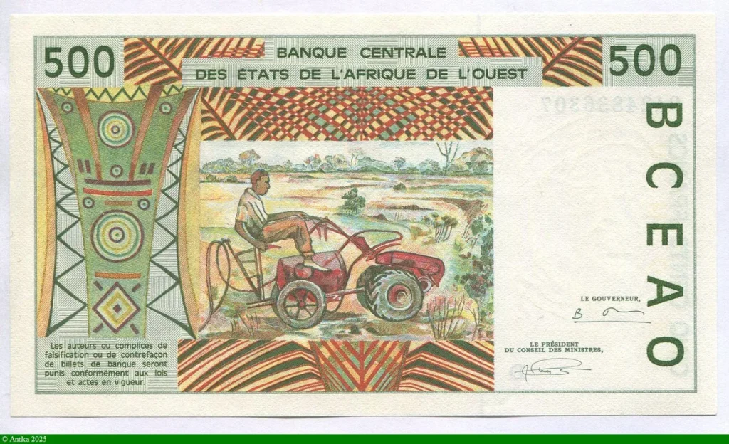 500 FRANCS Viel Homme & Troupeau de Zébus D:Mali