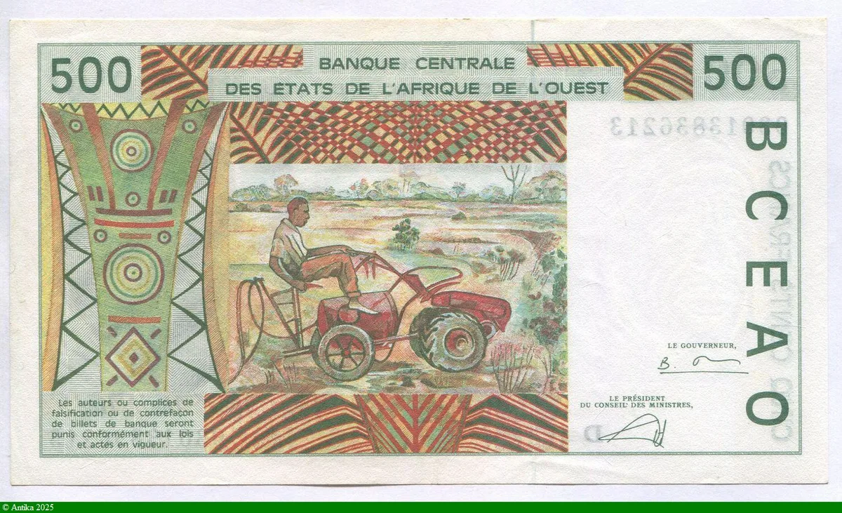 500 FRANCS Viel Homme & Troupeau de Zébus D:Mali