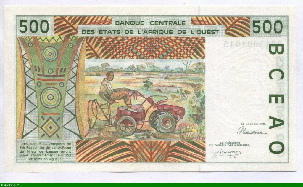 500 FRANCS Viel Homme & Troupeau de Zébus K:Sénégal