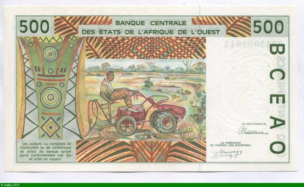 500 FRANCS Viel Homme & Troupeau de Zébus K:Sénégal