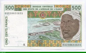 500 FRANCS Viel Homme & Troupeau de Zébus K:Sénégal
