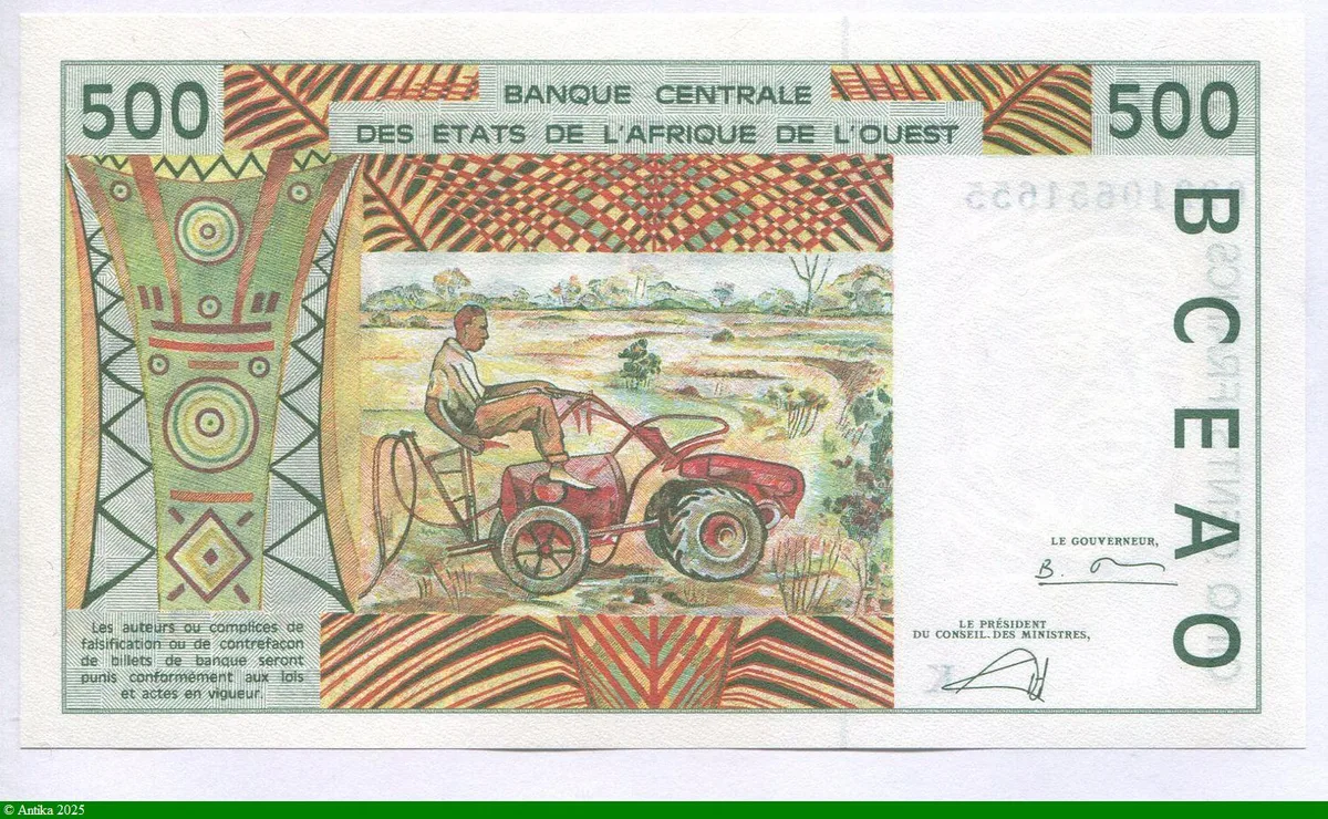 500 FRANCS Viel Homme & Troupeau de Zébus K:Sénégal