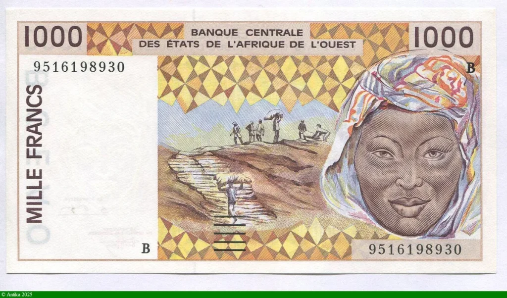 1000 FRANCS Mines de Phosphate B:Bénin