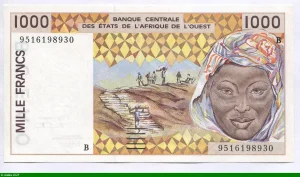 1000 FRANCS Mines de Phosphate B:Bénin