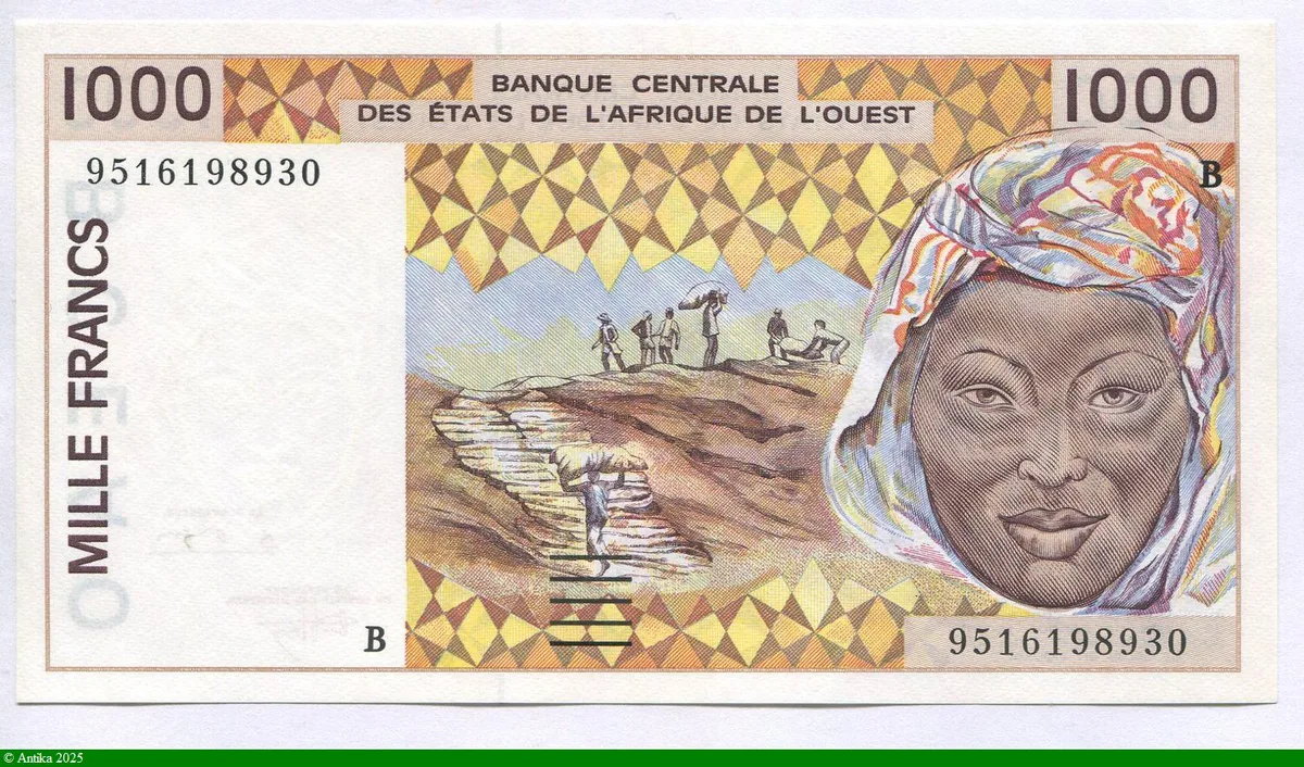 1000 FRANCS Mines de Phosphate B:Bénin