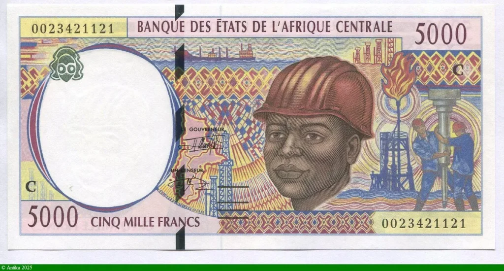 5000 FRANCS Ouvrier Plare Forme pétrolière & Coton C:Congo