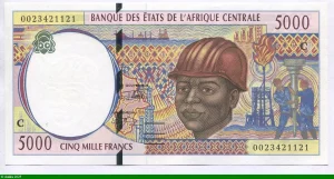 5000 FRANCS Ouvrier Plare Forme pétrolière & Coton C:Congo