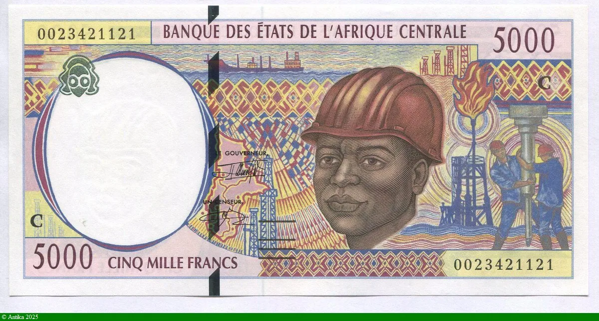 5000 FRANCS Ouvrier Plare Forme pétrolière & Coton C:Congo