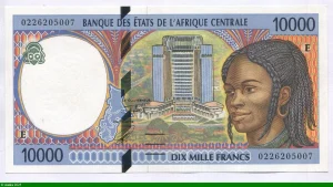10000 FRANCS Femme & Bâtiment Moderne E: Cameroun