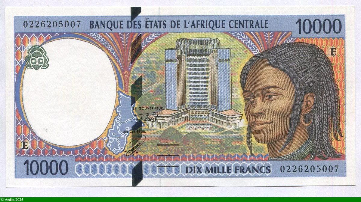 10000 FRANCS Femme & Bâtiment Moderne E: Cameroun