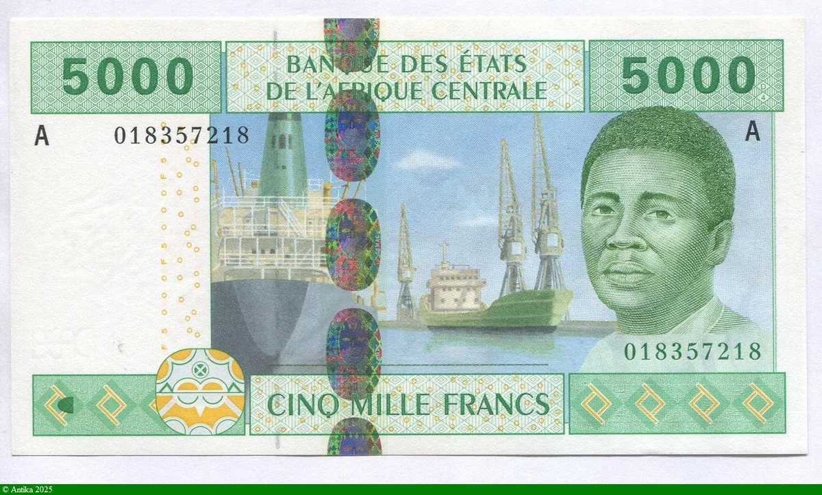 5000 FRANCS Jeune Homme & Navires A:Gabon