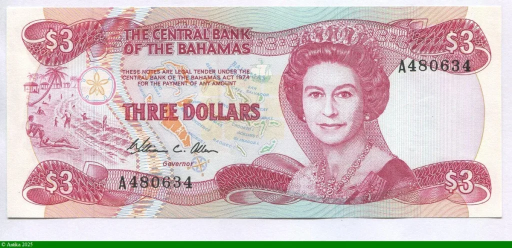 3 Dollars Reine Elizabeth II & Voiliers