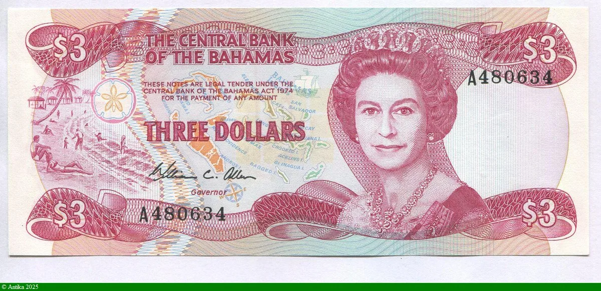 3 Dollars Reine Elizabeth II & Voiliers