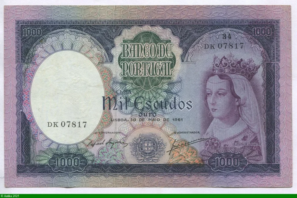 1000 Escudos Reine Filipa de Lancastre RARE